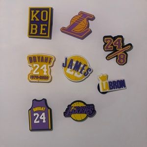 Lakers Croc Charm Jibbitz 8pc